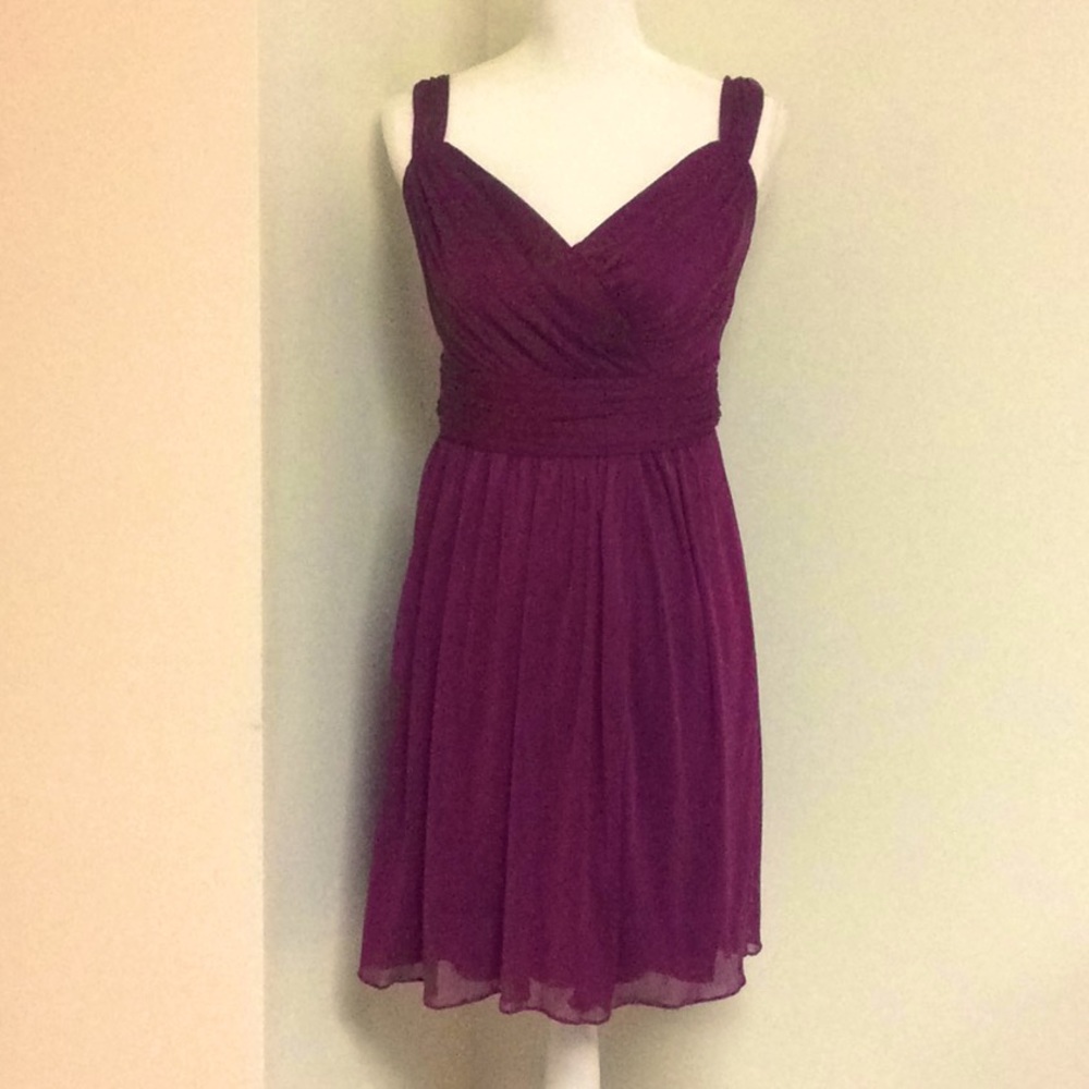 David’s Bridal Sangria colored bridesmaid dress